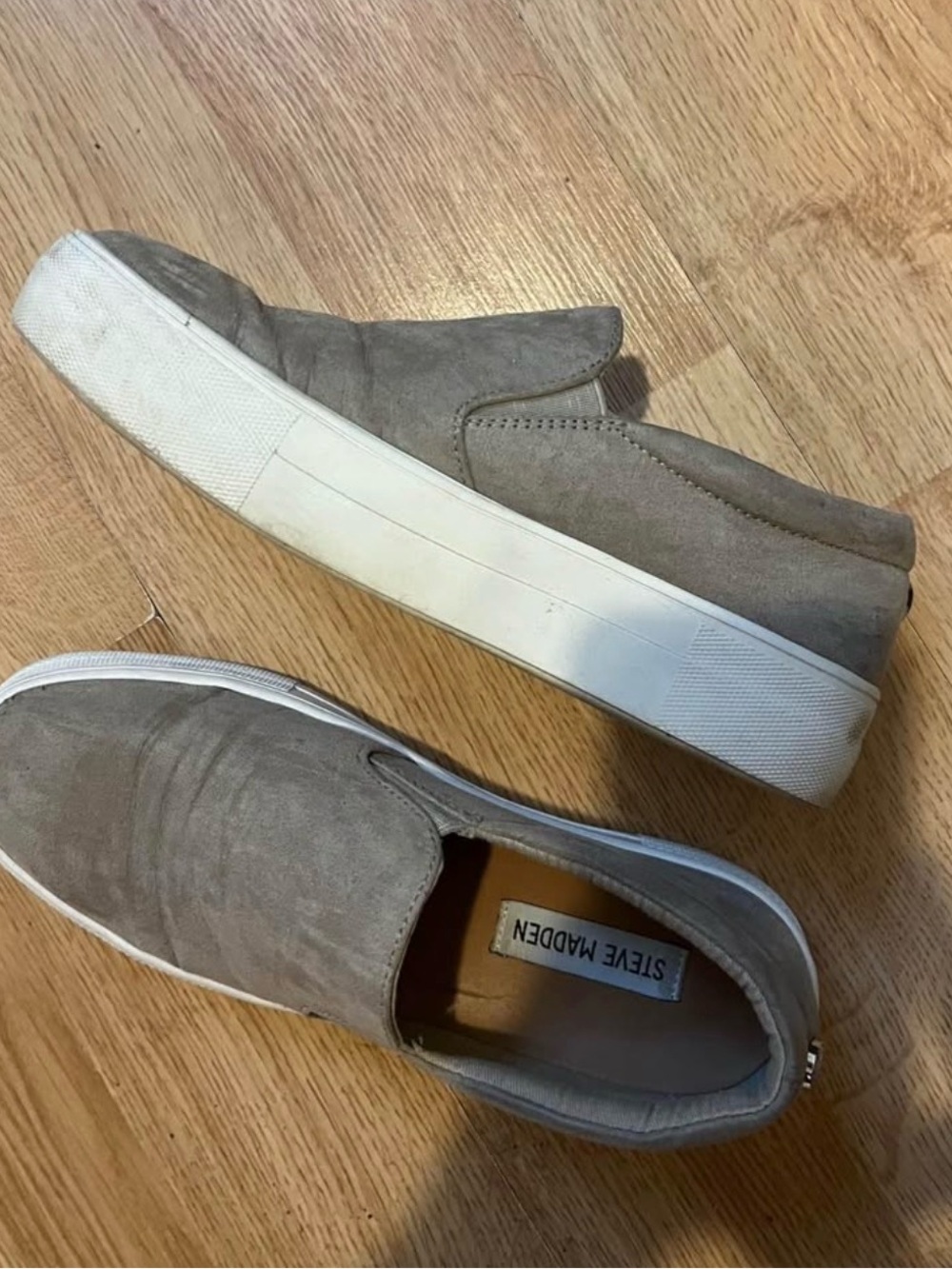 Steve Madden Taupe Slip-On Sneakers